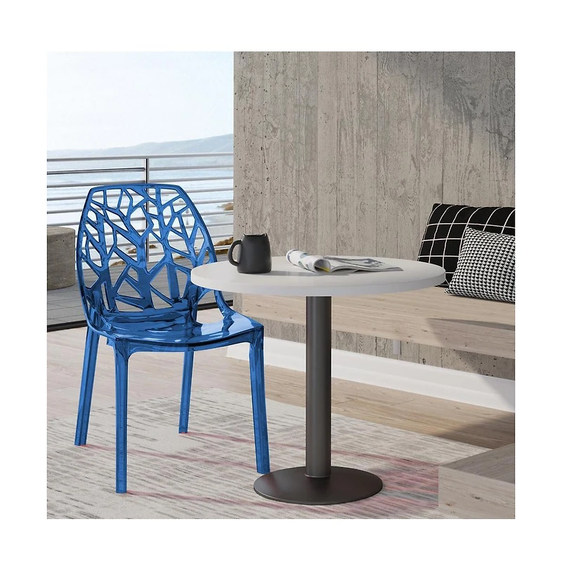 Cornelia Modern Spring Cut-Out Tree Design Stackable Dining Chair