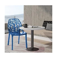 Cornelia Modern Spring Cut-Out Tree Design Stackable Dining Chair