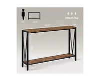 Console Table,2-Tier Entryway Table Featuring Ample Storage, Narrow Sofa Table with a V Design, Measuring 43" – Ideal for Your Entryway, L