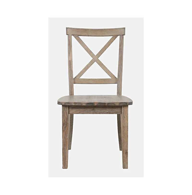 Jofran Eastern Tides Coastal Wire-Brushed Wood X-Back Acacia Dining Chair (Set of 2