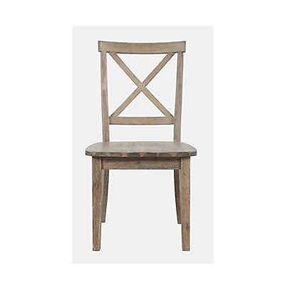 Jofran Eastern Tides Coastal Wire-Brushed Wood X-Back Acacia Dining Chair (Set of 2