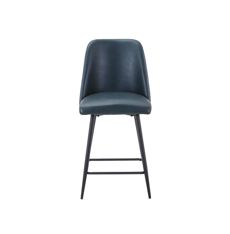 Jofran Mid-Century Modern Faux Leather Upholstered Counter Height Barstool (Set of 2)