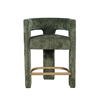 Jofran Gwen Modern Luxury Jacquard Fabric Upholstered Sculpture Counter Stool