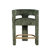 Jofran Gwen Modern Luxury Jacquard Fabric Upholstered Sculpture Counter Stool