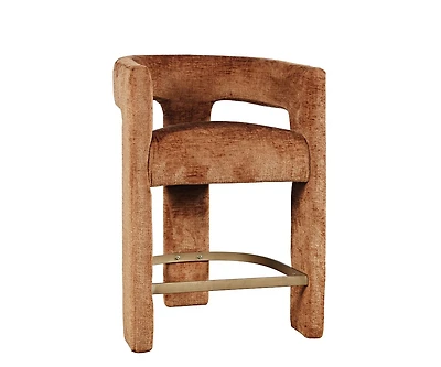 Jofran Mid-Century Modern Faux Leather Upholstered Counter Height Barstool (Set of 2)