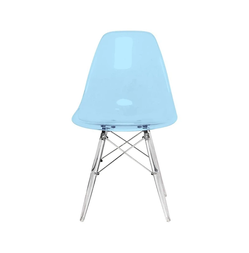 LeisureMod Dover Molded Side Chair with Acrylic Base, Set of 4