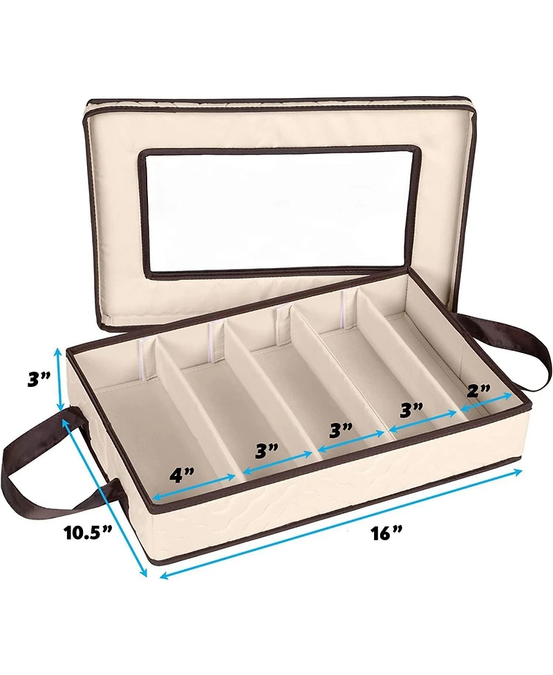 Florida Brands Flatware Storage Case for cutlery - Holds a 12 Serving Set in 5 compartments