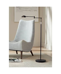 360 Lighting Sparta Modern 49 1/2" Tall Standing Floor Lamp Skinny Swing Arm Pharmacy Led Adjustable Black Metal Living Room