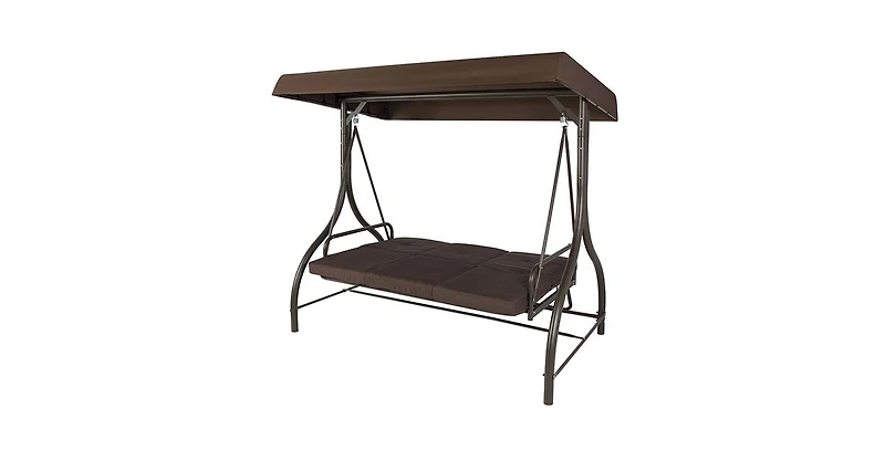 Slickblue Outdoor Porch Swing for 3 with Canopy for Comfort and Sun Protection