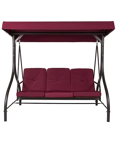 Slickblue Outdoor Patio Deck Porch Canopy Swing with Cushions