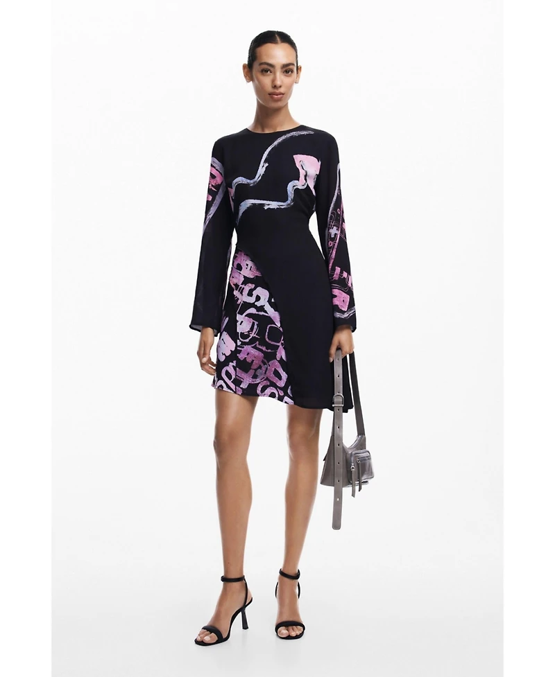 Desigual Women's Asymmetric short dress with letters