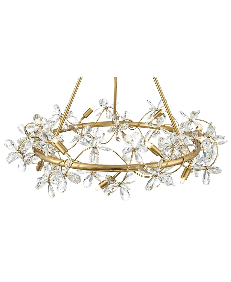 Possini Euro Design Carrine 31 1/2" Modern Floral Pendant Chandelier Ceiling Light Fixture Dining Room Over Table Kitchen Island Foyer Flower Hanging