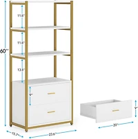 Tribesigns Storage Cabinet, 50" Black Accent Cabinet with 2 Doors and 4 Drawers, Classic Wood Sideboard Buffet Cabinet with Storage, Large Credenza fo