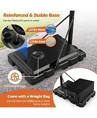 Gymax Portable Basketball Hoop System 4.9-10 Ft Adjustable w/ Weight Bag Wheels Outdoor