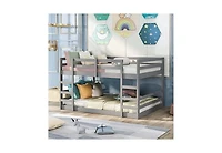 Slickblue Modern Low Profile Bunk Bed for Space-Saving and Contemporary Kids' Room Decor