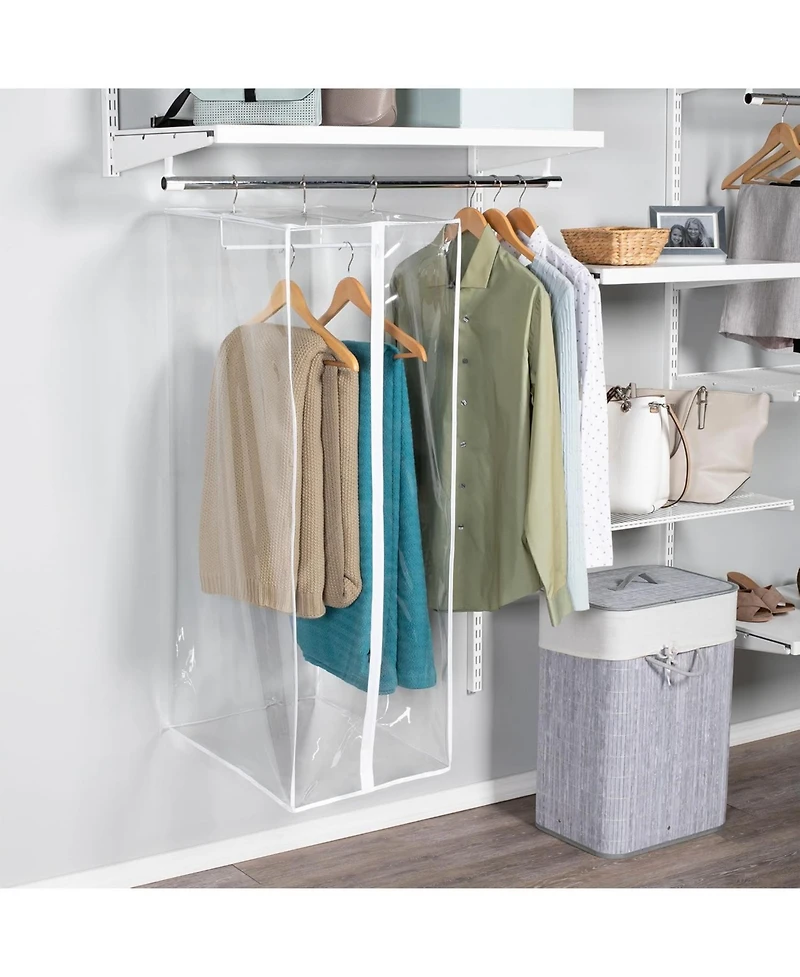 Florida Brands Garment Bag - Hanging Closet Organizer 54" - Zippered Cover with Rod