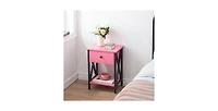 Slickblue Set of 2 - 1-Drawer Nightstand Bedside Table