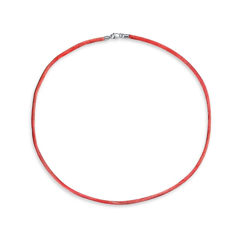Bling Jewelry 1MM Satin Silk Chain Necklace Cord with Silver Lobster Clasp Various Colors