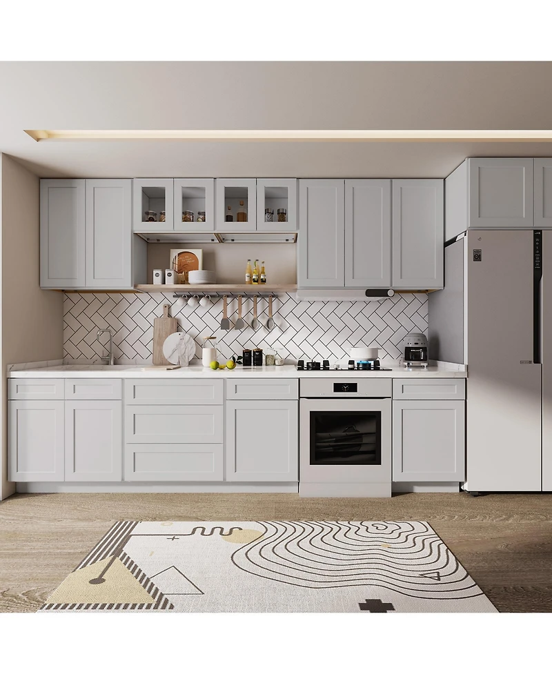 Lovmor Kitchen Sink Base Cabinet, Unassembled Cabinet with Adjustable Shelves without Top