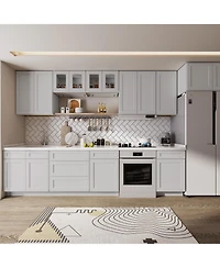 Lovmor Kitchen Sink Base Cabinet, Unassembled Cabinet with Adjustable Shelves without Top