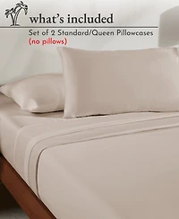 Queen Pillowcases - 100% Cotton, Set of 2 Soft & Cooling Sateen Weave Cases, Perfect Fit for Pillows by California Design Den