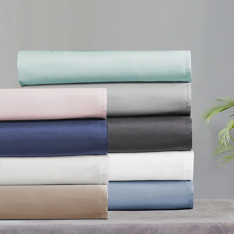 Queen Pillowcases - 100% Cotton, Set of 2 Soft & Cooling Sateen Weave Cases, Perfect Fit for Pillows by California Design Den