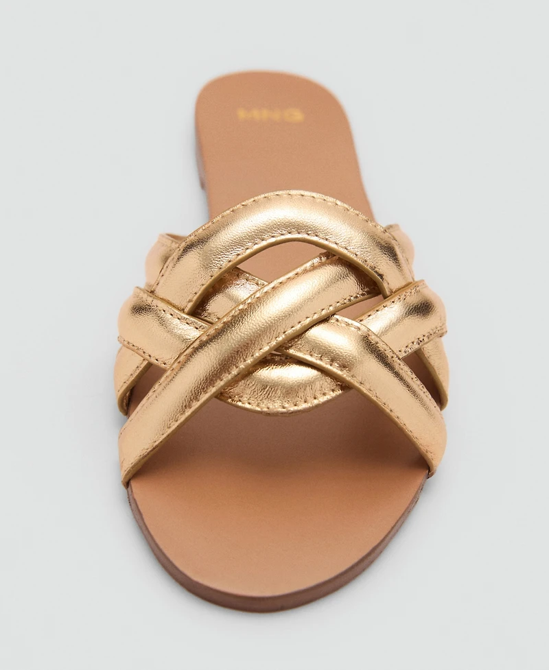 Mango Women's Leather Straps Sandals
