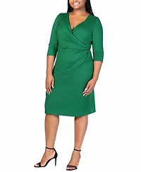24seven Comfort Apparel Plus Size Wrap Dress