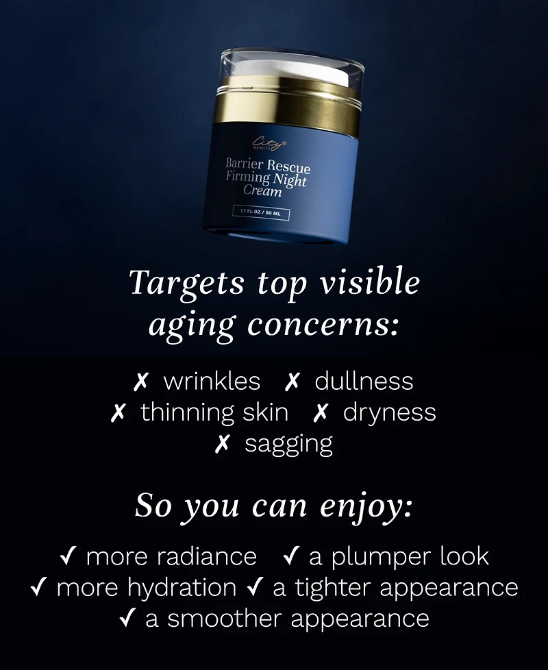 City Beauty Barrier Rescue Firming Night Cream, 1.7 fl. oz./50 mL