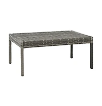 vidaXL 3 Piece Patio Lounge Set with Cushions Poly Rattan Gray