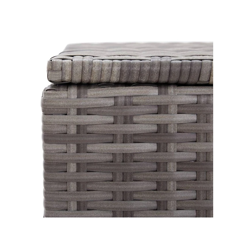 vidaXL Patio Storage Box Poly Rattan 39.4"x19.7"x19.7" Gray
