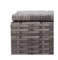 vidaXL Patio Storage Box Poly Rattan 39.4"x19.7"x19.7" Gray