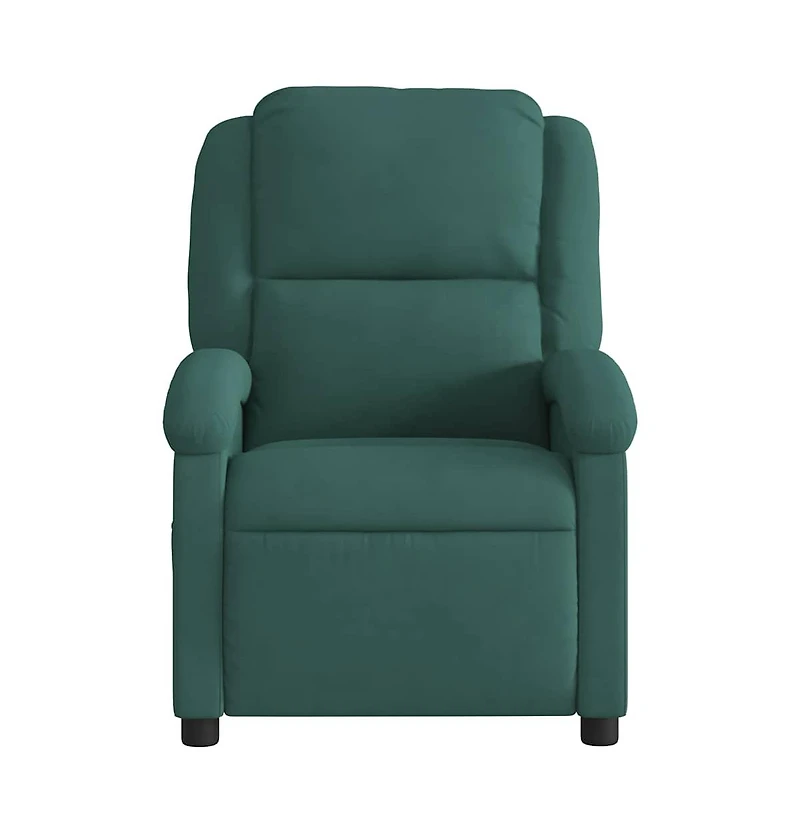 vidaXL Massage Recliner Chair Dark Green Velvet