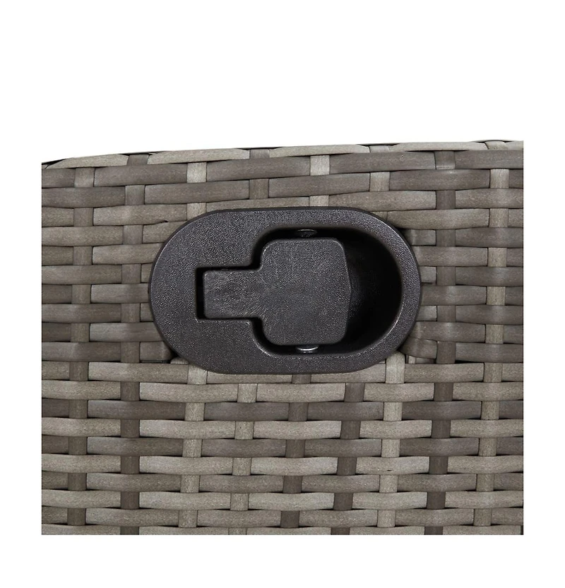 vidaXL Reclining Patio Chair with Footrest Gray Poly Rattan