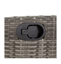 vidaXL Reclining Patio Chair with Footrest Gray Poly Rattan