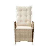 vidaXL 3 Piece Bistro Set with Cushions Beige Poly Rattan