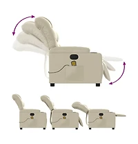 vidaXL Massage Recliner Chair Cream Faux Leather
