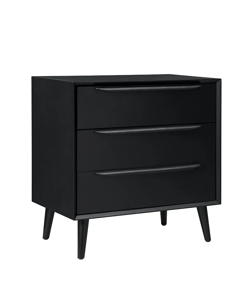 Hulala Home Zahira Mid-Century Modern 3 - Drawer Accent Chest with Solid Wood Handles and Legs