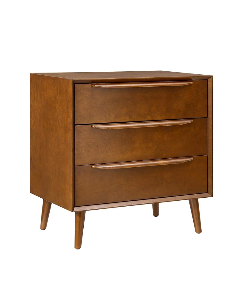 Hulala Home Zahira Mid-Century Modern 3 - Drawer Accent Chest with Solid Wood Handles and Legs