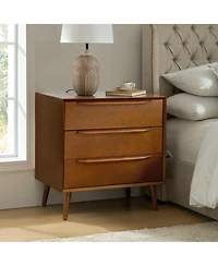 Hulala Home Zahira Mid-Century Modern 3 - Drawer Accent Chest with Solid Wood Handles and Legs