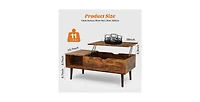 Lift-Top Coffee Table – Mid-Century Modern Wood Table for Living Room, Tv Tray, Laptop Desk Functionality