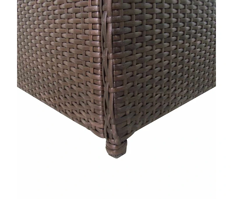 Patio Storage Box Brown 47.2"x19.7"x23.6" Poly Rattan