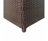 Patio Storage Box Brown 47.2"x19.7"x23.6" Poly Rattan