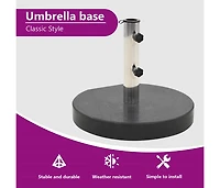 Parasol Base Granite 62.8 lb Round Black