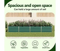 Garden Raised Bed Galvanized Steel 126"x31.5"x17.7" Green