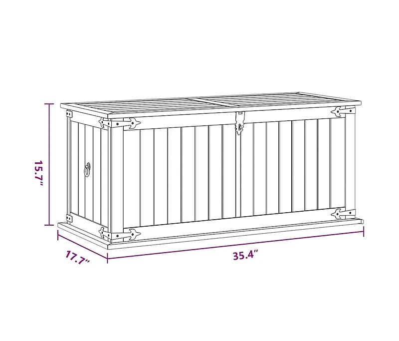 Storage Chest 35.4"x17.7"x15.7" Solid Acacia Wood