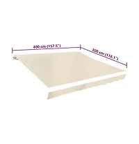 vidaXL Awning Top Sunshade Canvas Cream 13.1'x9.8' (Frame Not Included)
