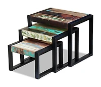 Three Piece Nesting Tables Solid Reclaimed Wood