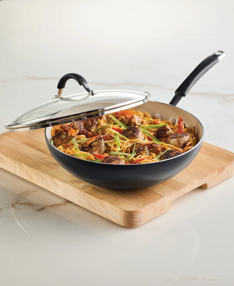 Rachael Ray Cucina Ceramic Nonstick 11" Stir Fry Pan with Lid