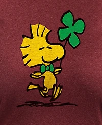 Hybrid Apparel Plus Peanuts Woodstock St. Patrick's Day Clover Graphic Crew Neck Top
